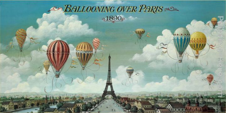 Ballooning Over Paris painting - 2011 Ballooning Over Paris art painting